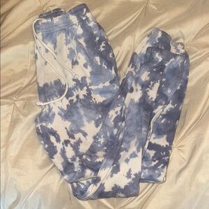Blue and White Tie-Dye Joggers